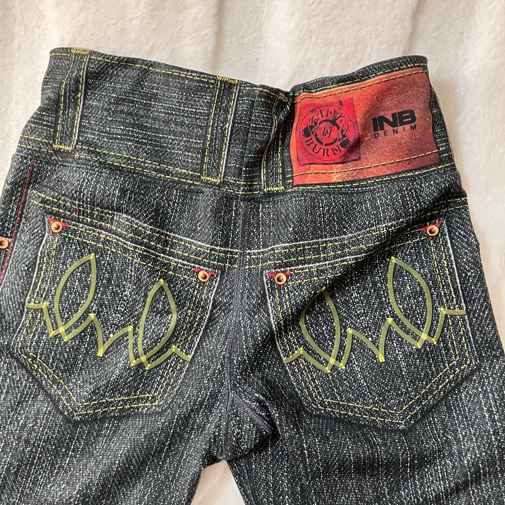 INKnBURN Women's vintage RARE dark denim leggings sz2 - Picture 3 of 4